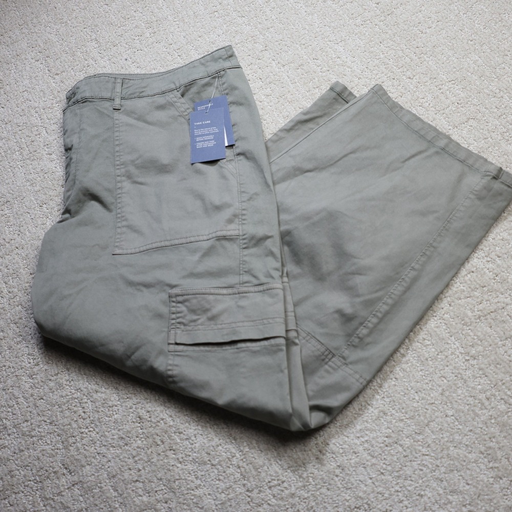 Universal Thread Olive Green Wide Leg Utility Cargo Pants Size 17 NWT